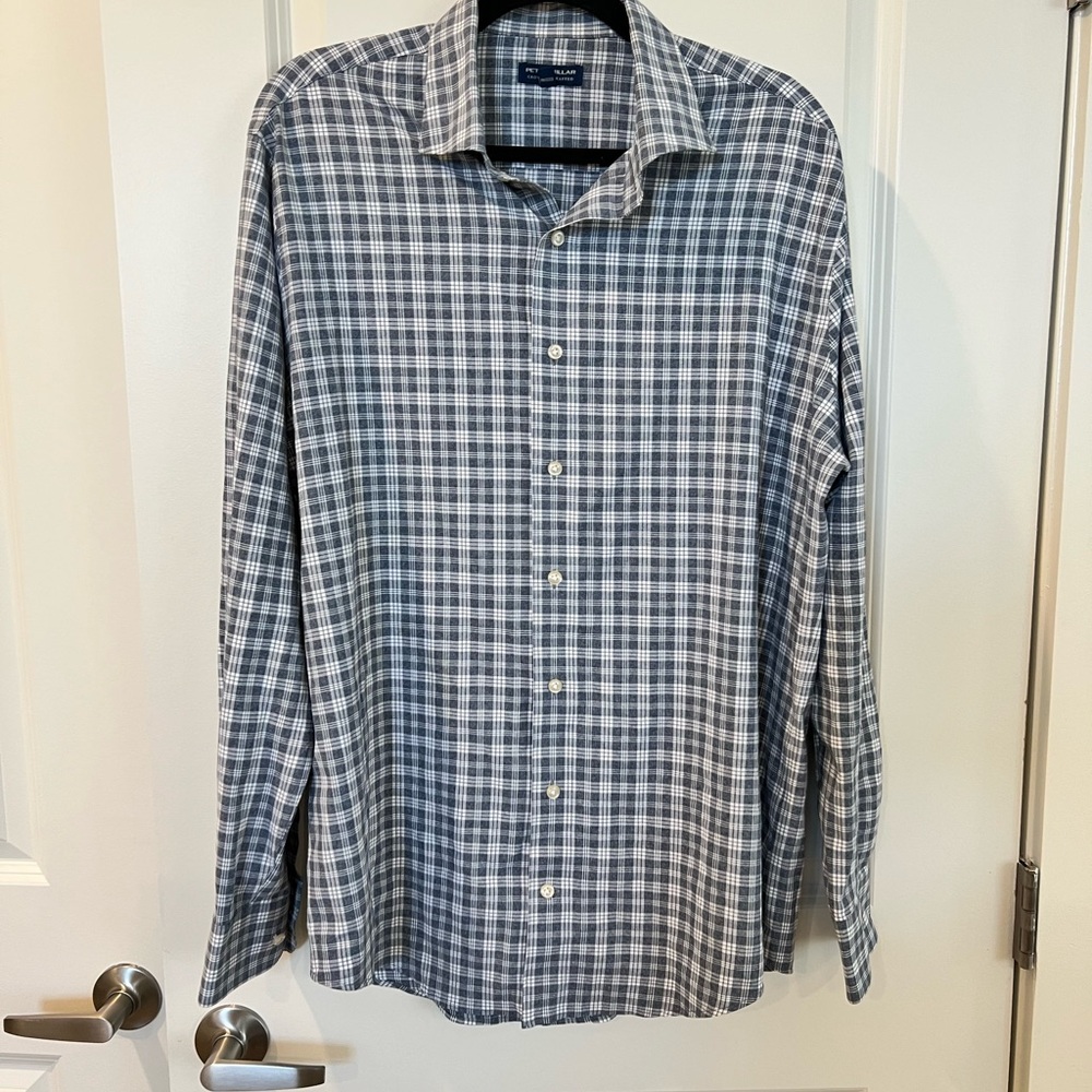 Peter Miller Men's Blue Plaid Shirt